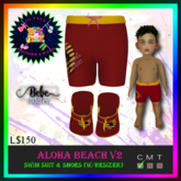 *LVD* Aloha Beaches Red Swim Trunks - BeBe Youth