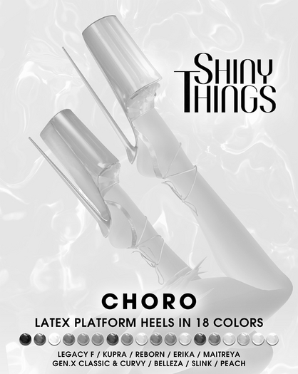 Shiny Things - DEMO - Choro Latex Platform Heels