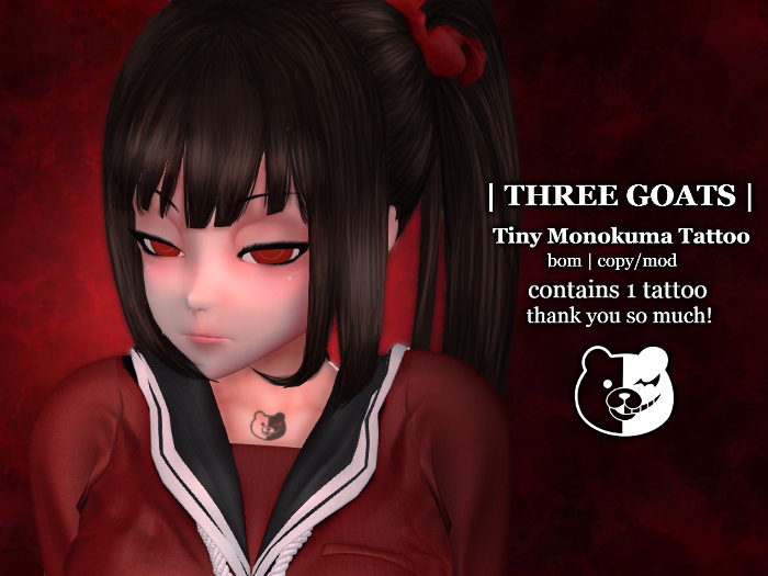 [TG] Tiny Monokuma Tattoo - BOM (FREE GIFT)