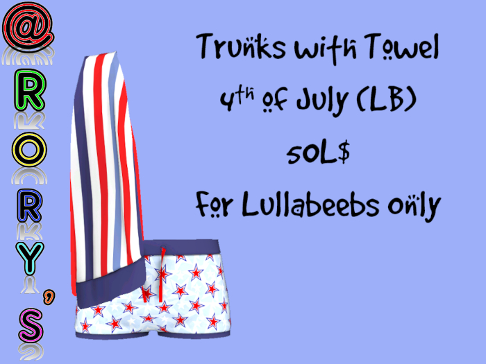 @Rory's Trunks with Towel 4th of July (LB) for Lullabeebs