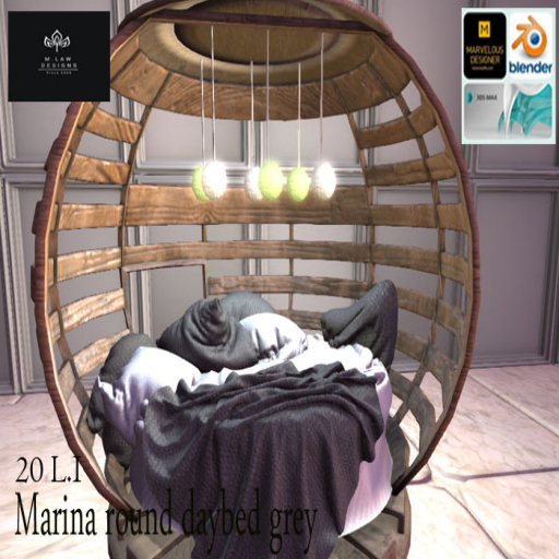 .:M.LAW:. Marina round daybed grey box