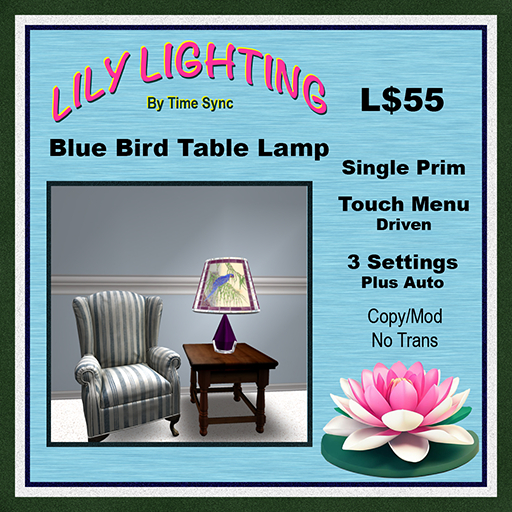 Blue Bird Table Lamp