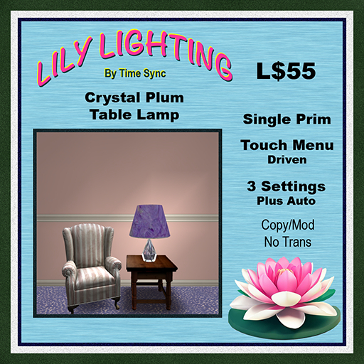 Crystal Plum Table Lamp