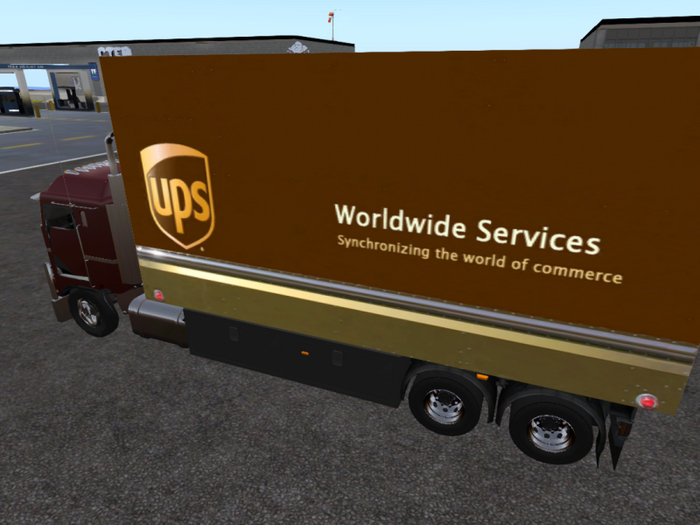 UPS truck cargo container back