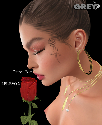 GREY - Tattoo -Rose