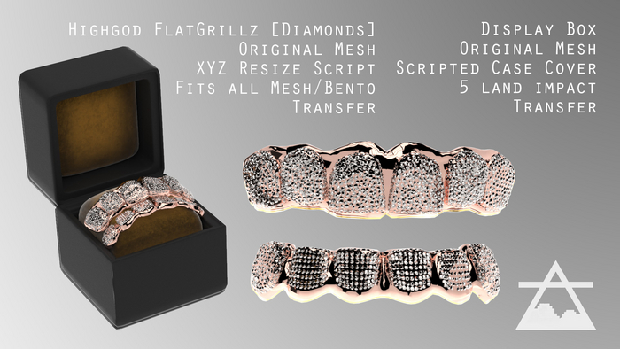 Highgod Flat Grillz RoseGold Diamonds