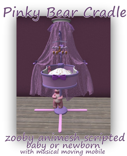 MERCI~PINKY BEAR CRADLE