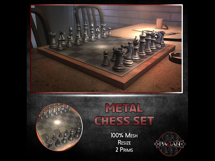 [Pagan]  Metal Chess set