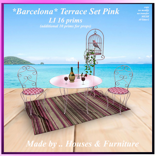 *Barcelona* Terrace Set Pink