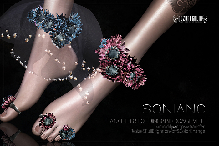 ROZOREGALIA_SONIANO*ANKLET&TOERING&VEIL