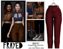 Frayed - Benny Pants - Burgundy