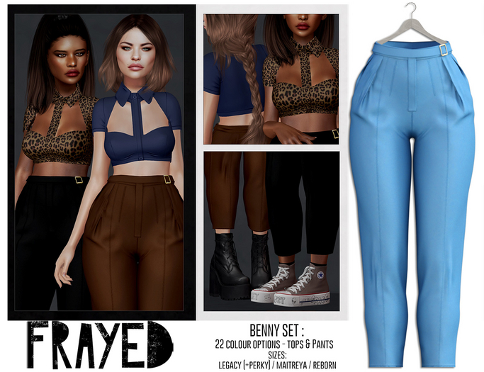 Frayed - Benny Pants - Blue