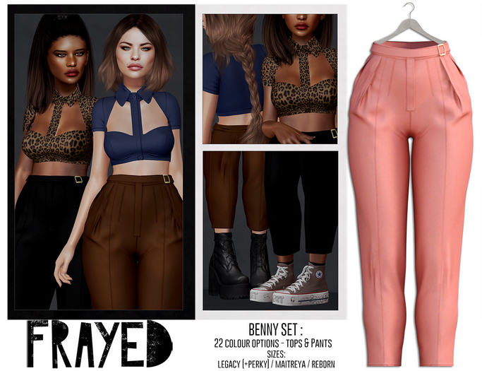 Frayed - Benny Pants - Coral