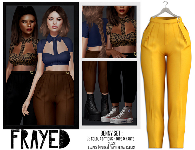Frayed - Benny Pants - Mustard