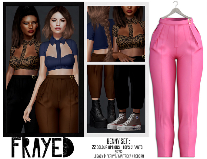 Frayed - Benny Pants - Hot Pink