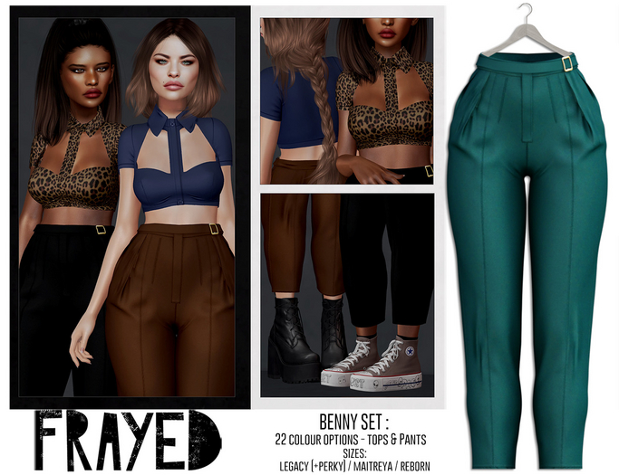 Frayed - Benny Pants - Teal