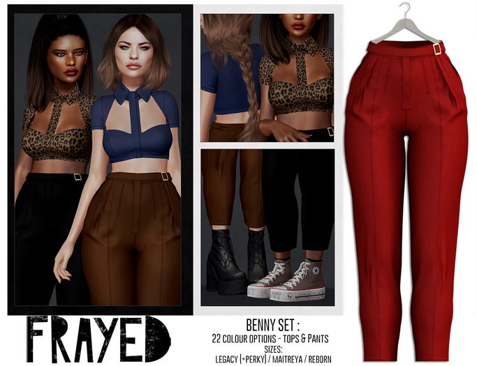 Frayed - Benny Pants - Red