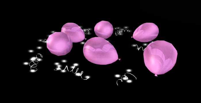 balloon with lights & ribbon_ Baby Pink