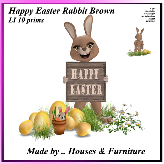 Happy Easter Rabbit Brown
