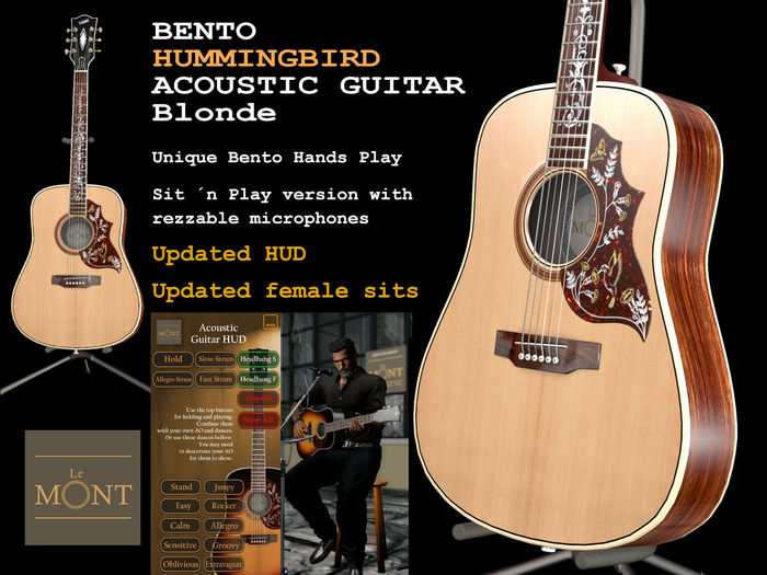 Bento Hummingbird Blonde Acoustic Guitar