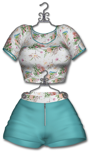 Graffitiwear Birdsong Curvacious Top & Shorts