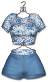 Graffitiwear Perriwinkle Curvacious Top & Shorts