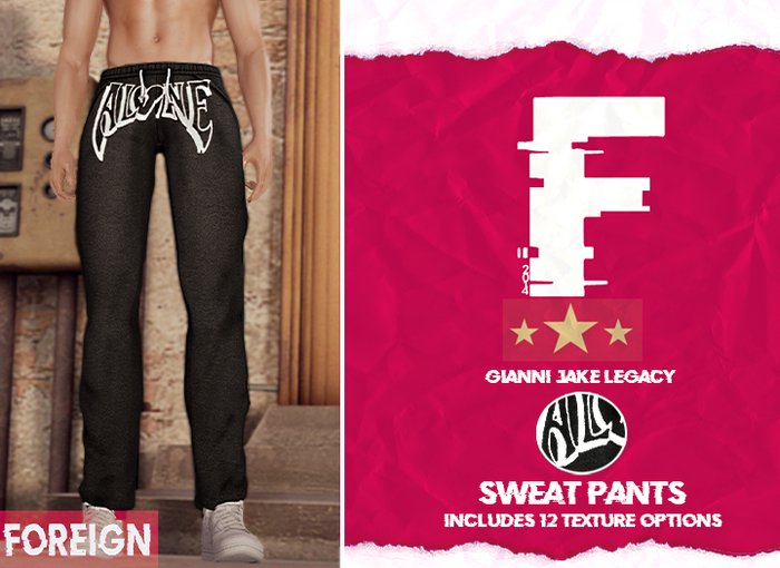  Comfy Graphic Sweatpants -Black-