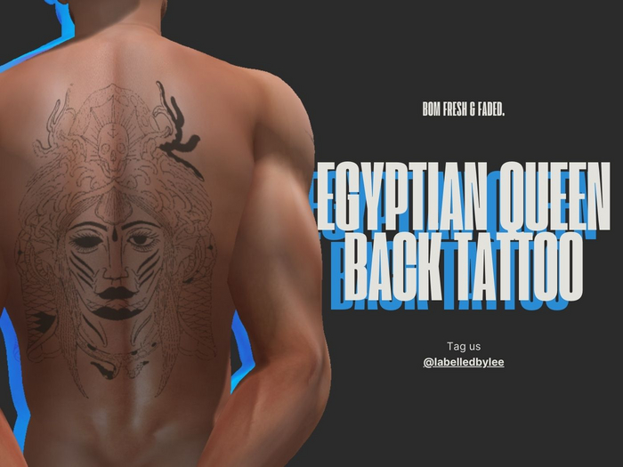 Labelled | Egyptian Queen Of The Dead Back Tattoo