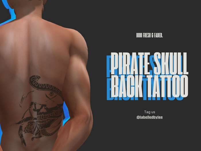 Labelled | Pirate Skull Lower Back Tattoo
