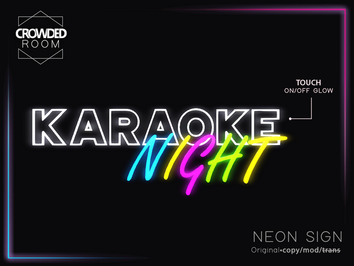 Crowded Room - Neon Sign - Karaoke Night 02