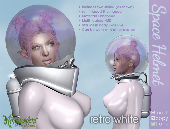 Inspired Retro Space Helmet - White