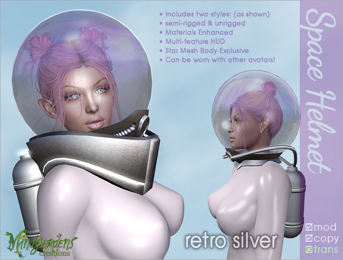 Inspired Retro Space Helmet - Silver