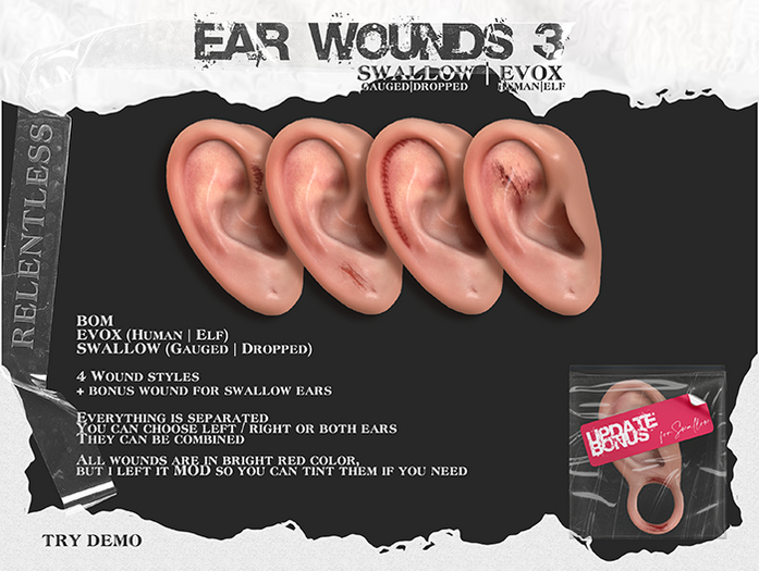 RELENTLESS Ear Wounds 3 