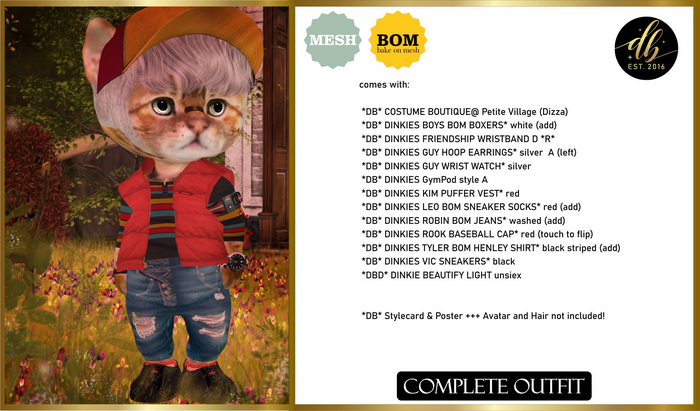 *DB* DINKIES TYLER COMPLETE OUTFIT*