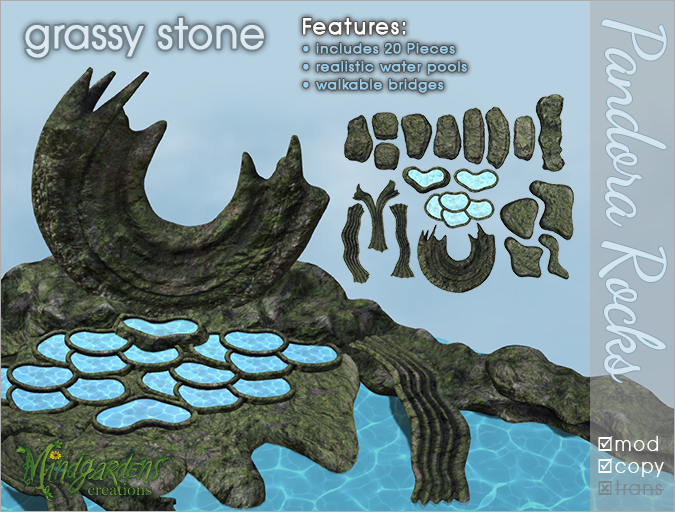 Pandora Rock Grassy Stone Set