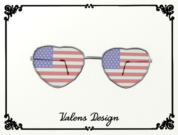 American flag 4th happy fourth day  hearts sunglasses clothes avatar accessory