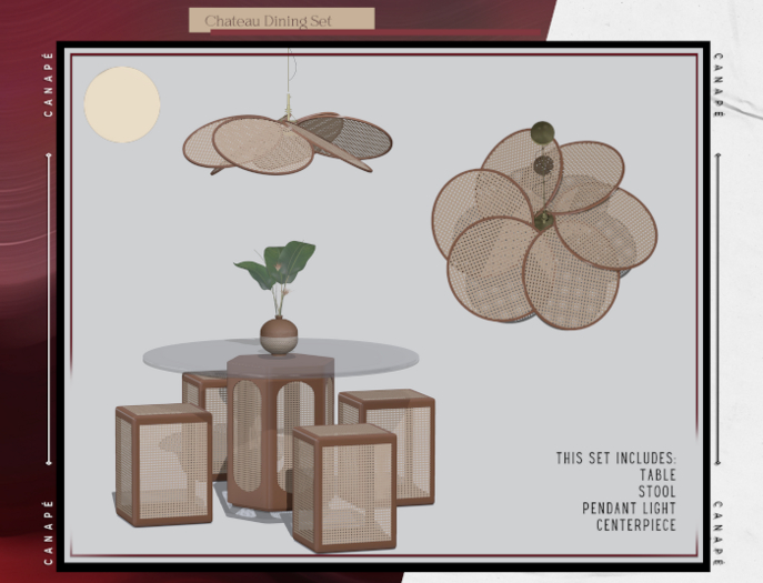 [Canape] Chateau Dining Set Cream