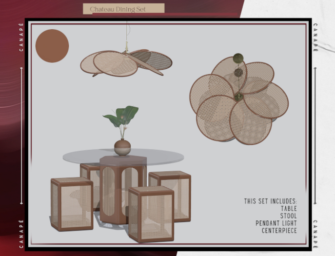 [Canape] Chateau Dining Set Rust