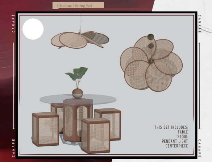 [Canape] Chateau Dining Set White