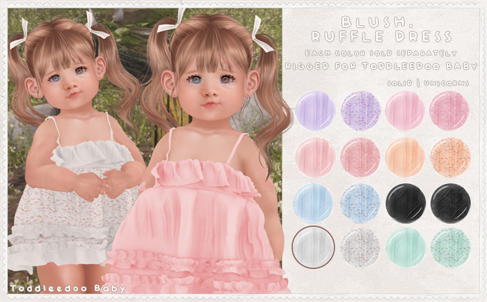 Blush. Ruffle Dress - White