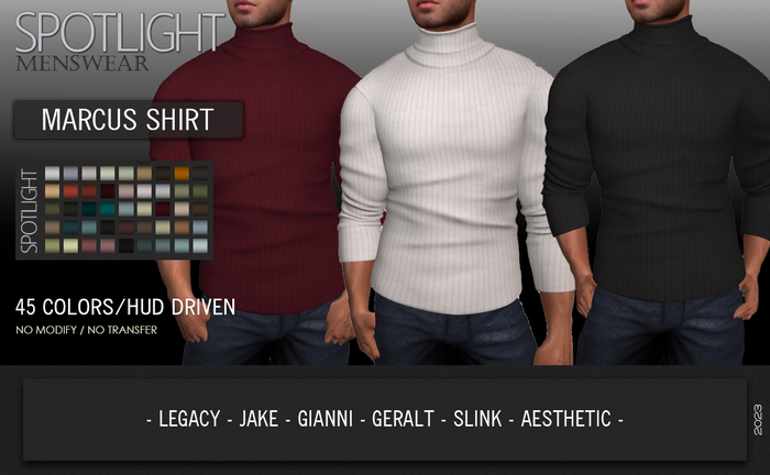 SPOTLIGHT MEN'S - MARCUS SHIRT (DEMO Available In-World)
