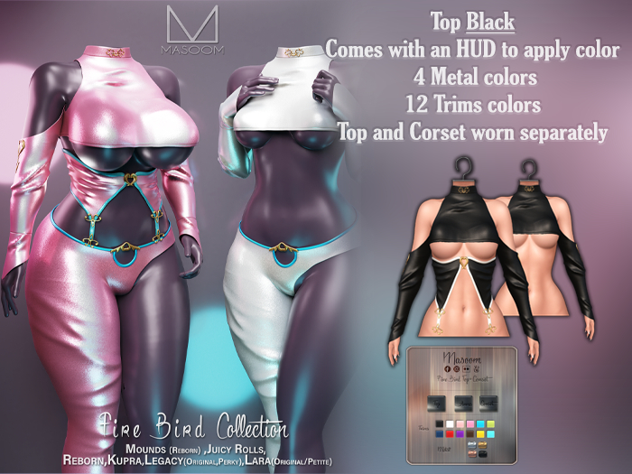 [[ Masoom ]] Fire Bird Top - Black