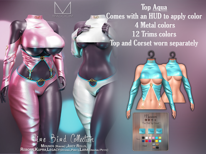 [[ Masoom ]] Fire Bird Top - Aqua