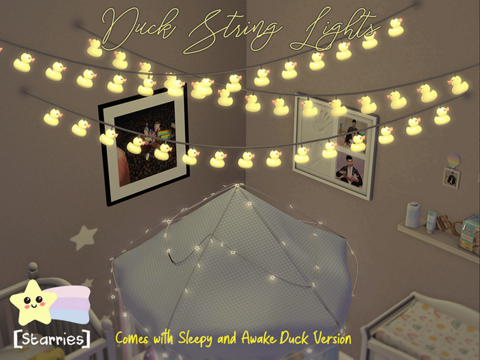 [Starries] Nursery String Lights - Duck (Curved and Straight Lights for Babies Rooms)