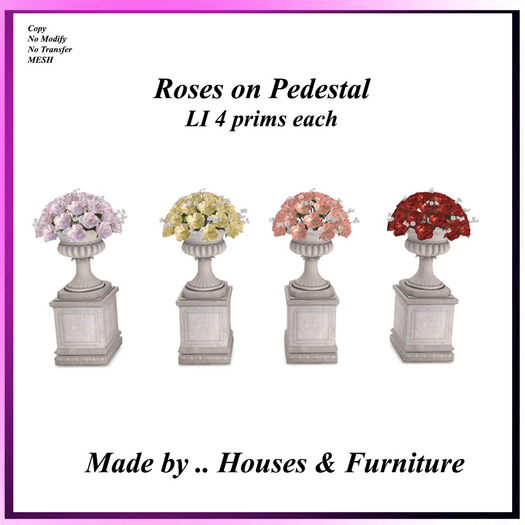 Flowers on Pedestal - Roses