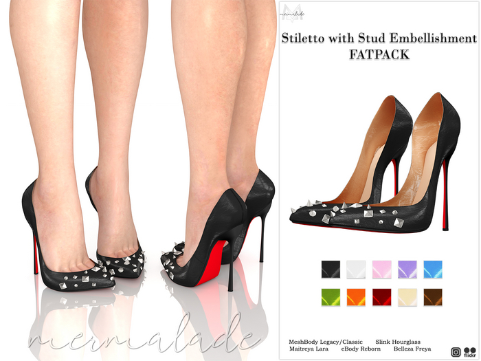 MERMALADE Stiletto with Stud Embellishment FATPACK
