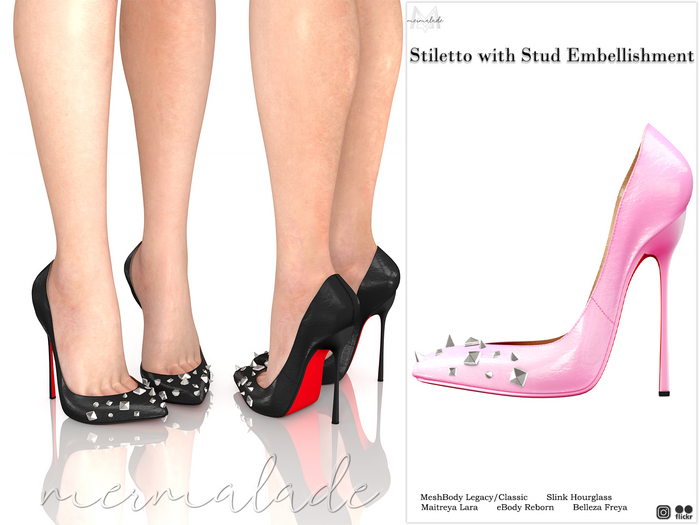 MERMALADE Stiletto with Stud Embellishment PINK
