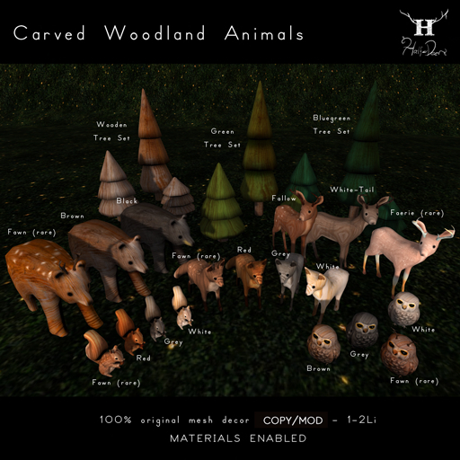 +Half-Deer+ Carved Woodland Animals [FULL SET COPY/MOD]