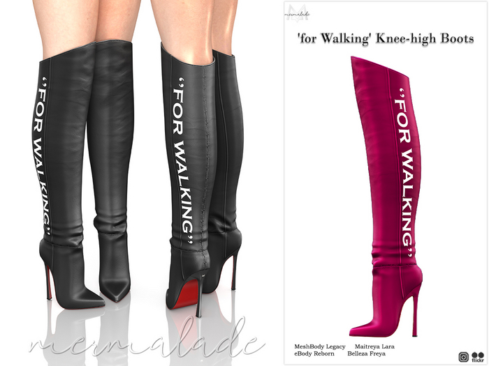 MERMALADE 'for Walking' Knee-High Boots PINK