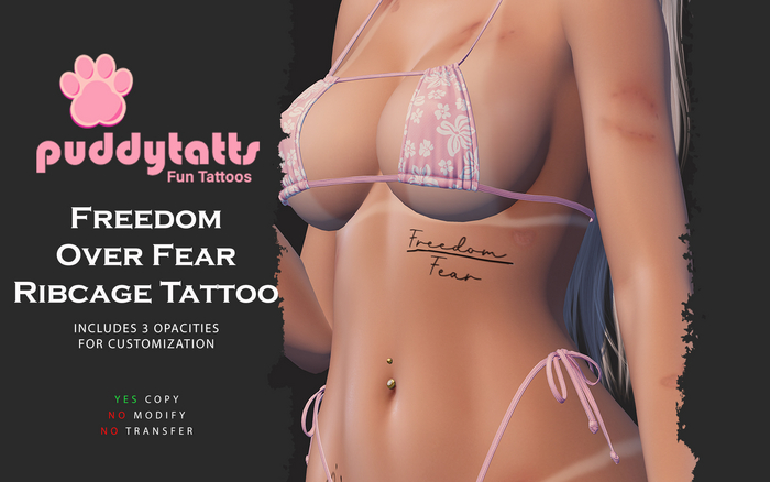 PuddyTatts - Freedom Over Fear Ribcage Tattoo (Add Me)